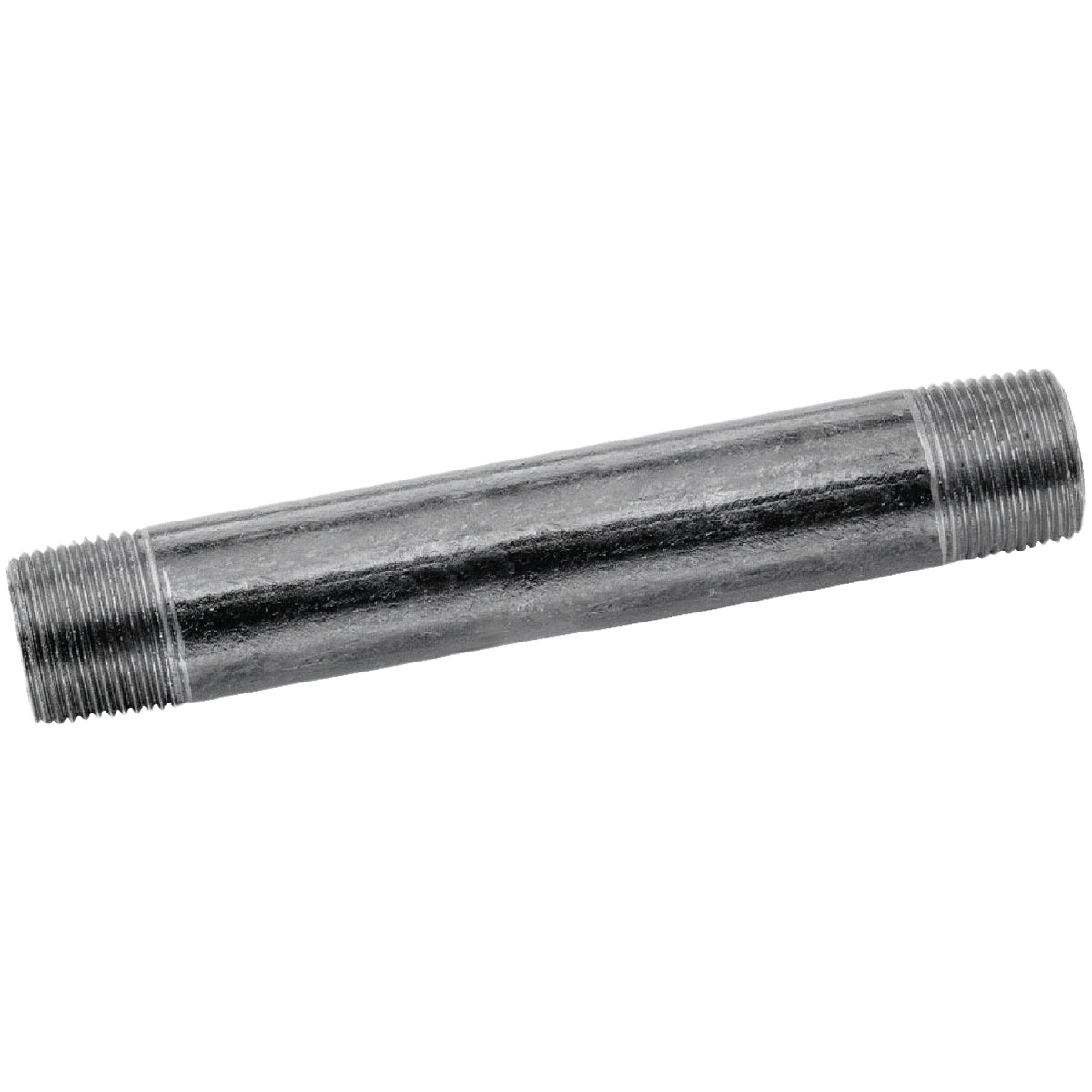 Black steel pipe nipple with threaded ends for plumbing and pipe fitting applications in home improvement collections