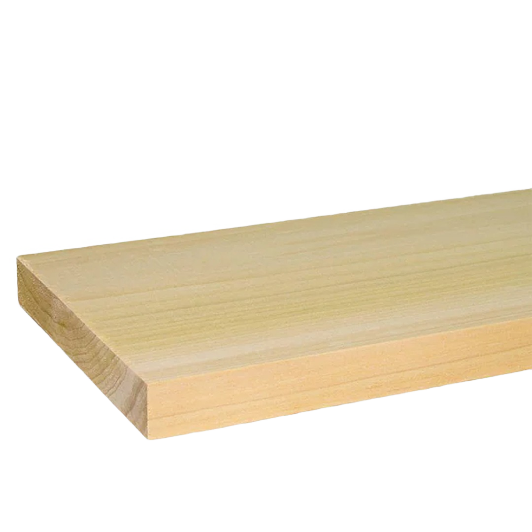 Smooth surfaced poplar wood board cut and finished on all sides for home improvement projects
