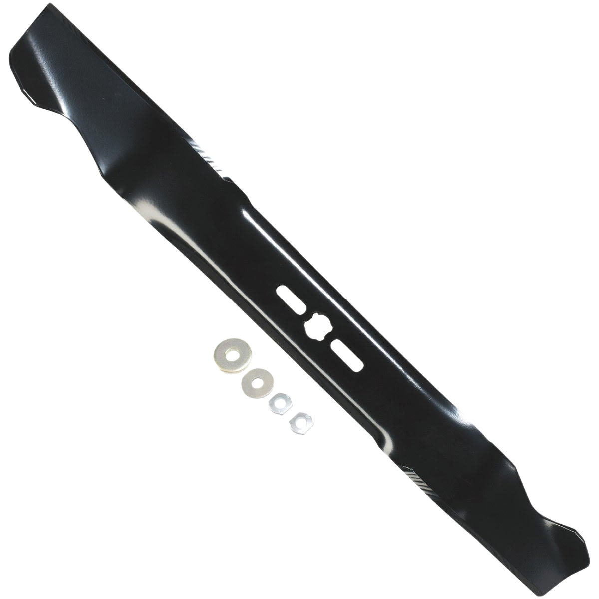 Black universal mulcher blade with adapter washers for lawn mower replacement in Parts & Lubricants under $50 tools collections