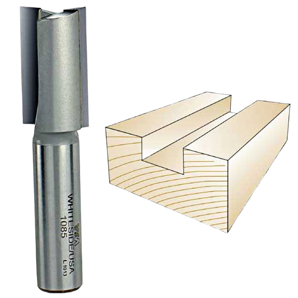 Whiteside straight router bit for woodworking grooves and dados, part of Tool Accessories and Power Tool Accessories collections