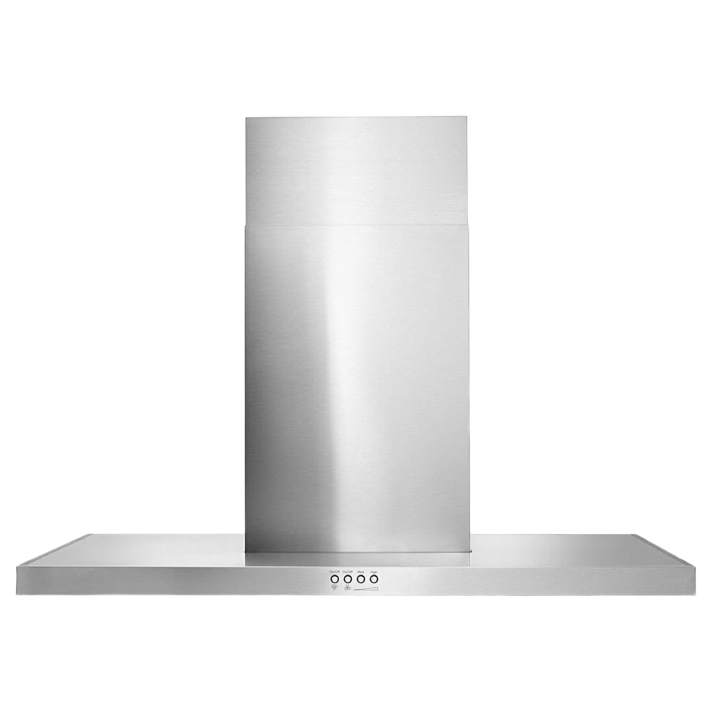 36-inch stainless steel wall mount range hood with push-button controls in kitchen appliances at Hartville Hardware