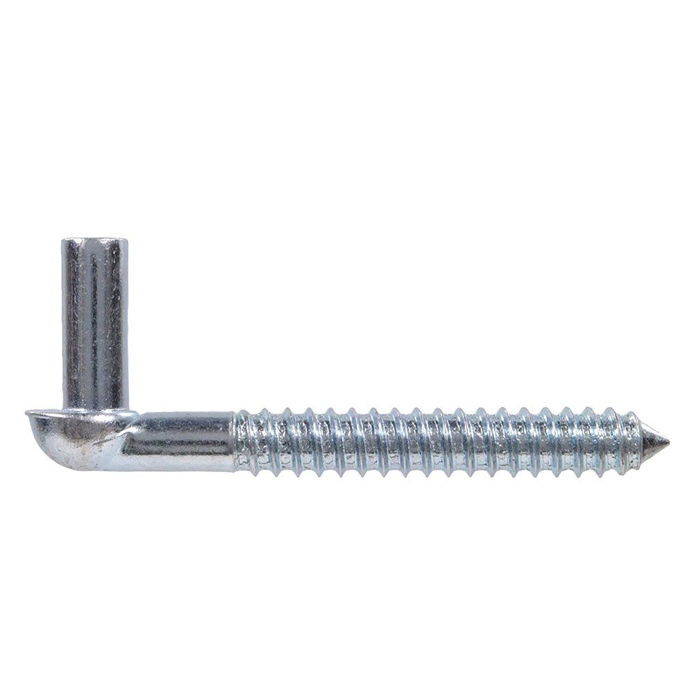 Zinc-plated 1/2 inch by 4 inch gate screw hook with threaded shaft for secure fastening in hardware projects