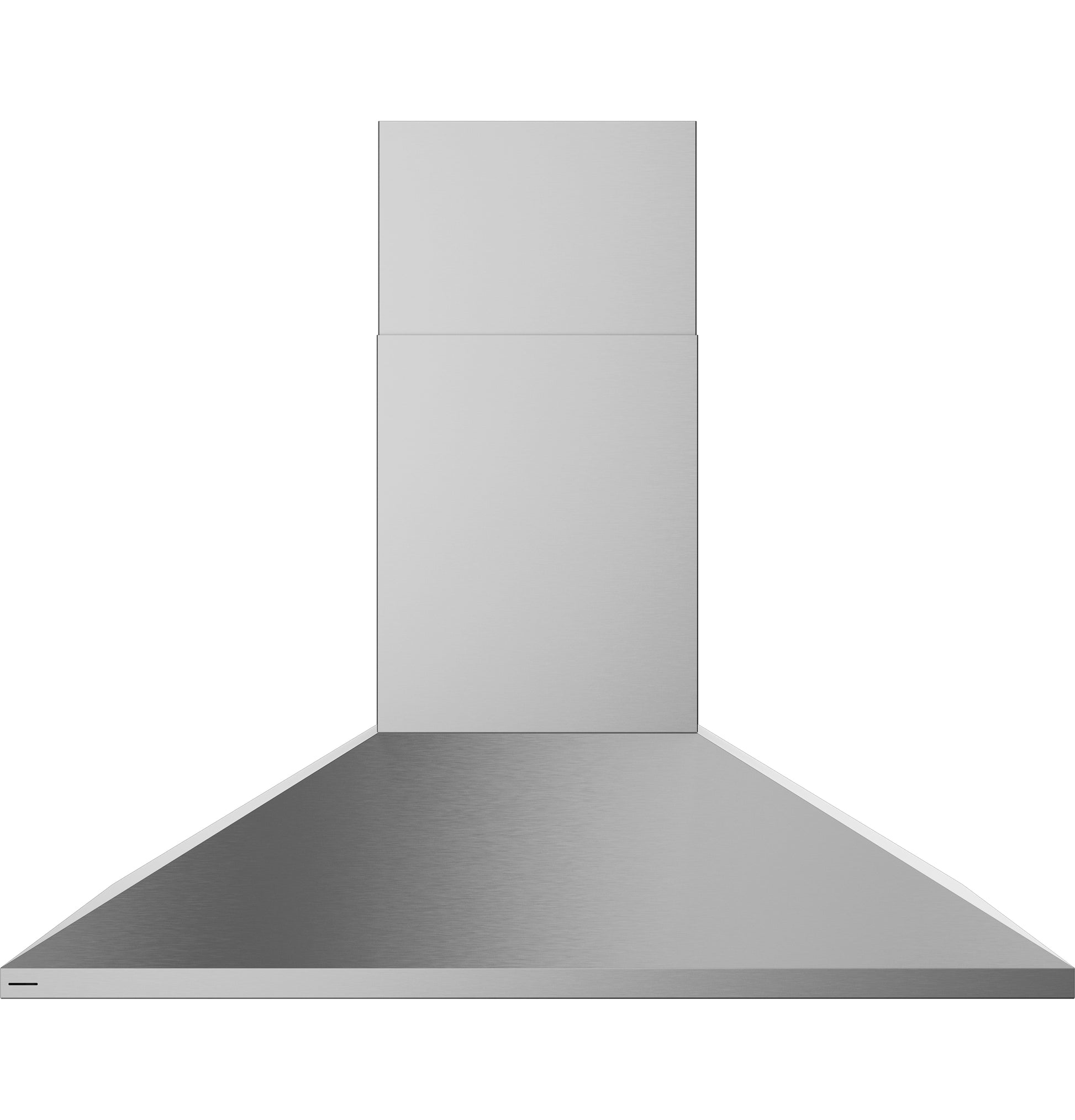 Modern stainless steel wall-mounted pyramid chimney vent hood with sleek design in kitchen appliances and range hoods collection