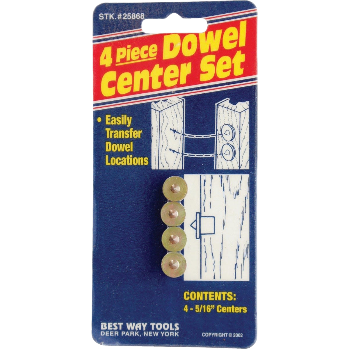 Set of four 5/16 inch dowel centers for woodworking tool accessories in home improvement and power tool collections