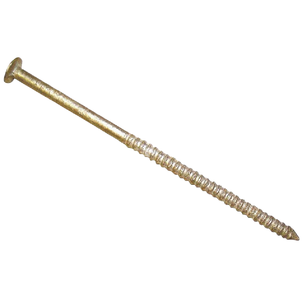 Galvanized steel screw with sharp threaded shaft and flat head for durable fastening in hardware and fasteners collections