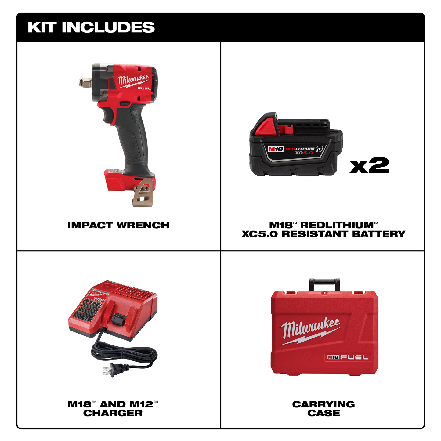 Milwaukee M18 FUEL™ 1/2 " Compact Impact Wrench w/ Friction Ring Kit