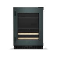 24" Beverage Center with Glass Door and Wood-Front Racks