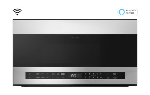 Stainless steel smart over-the-range microwave with digital touch controls and Alexa compatibility in Kitchen & Appliances collection