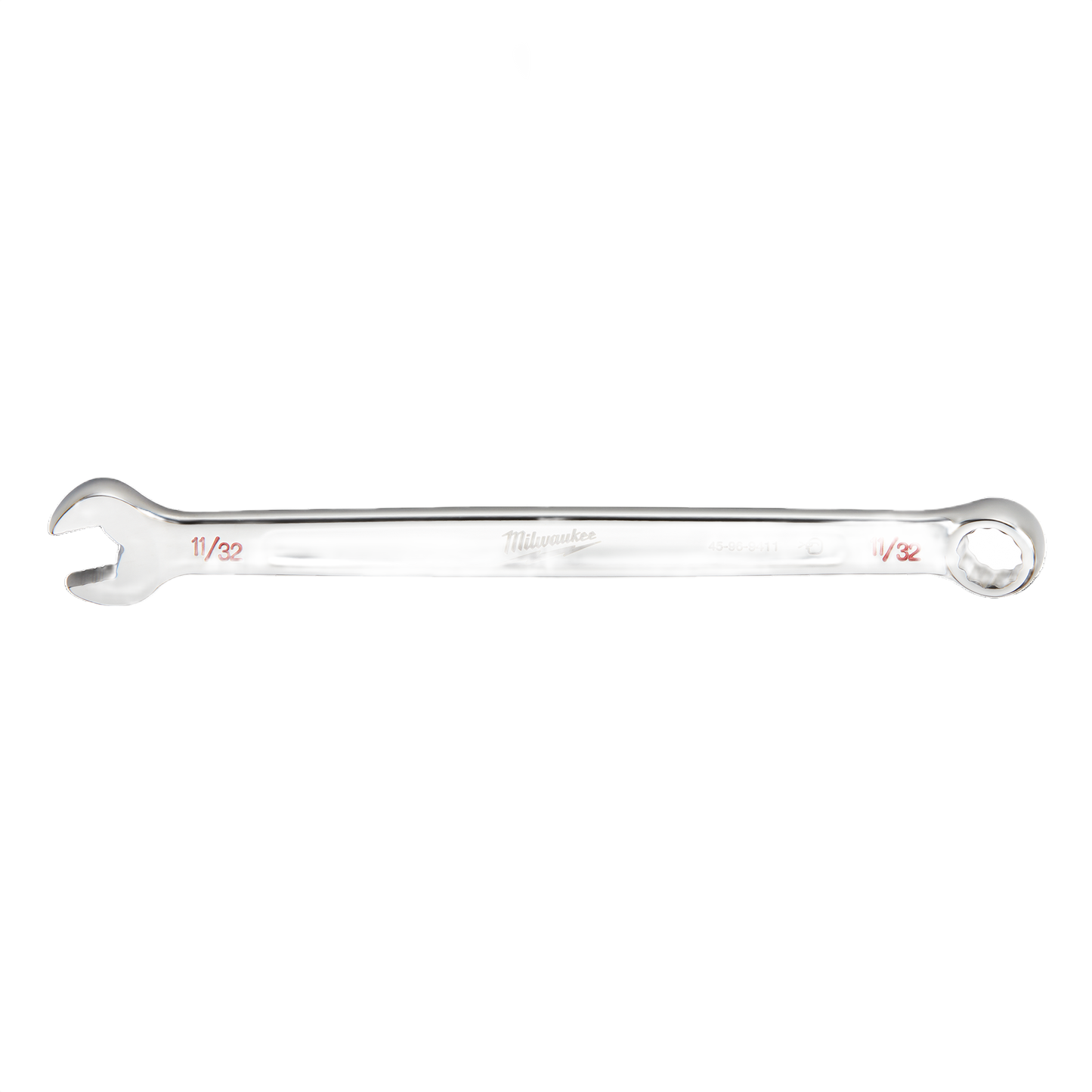Polished metal combination wrench with open and box ends for precise fastening in home improvement projects