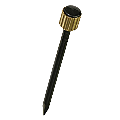 Blued steel hanger nail with decorative brass-colored head for hardware and fasteners in home improvement projects
