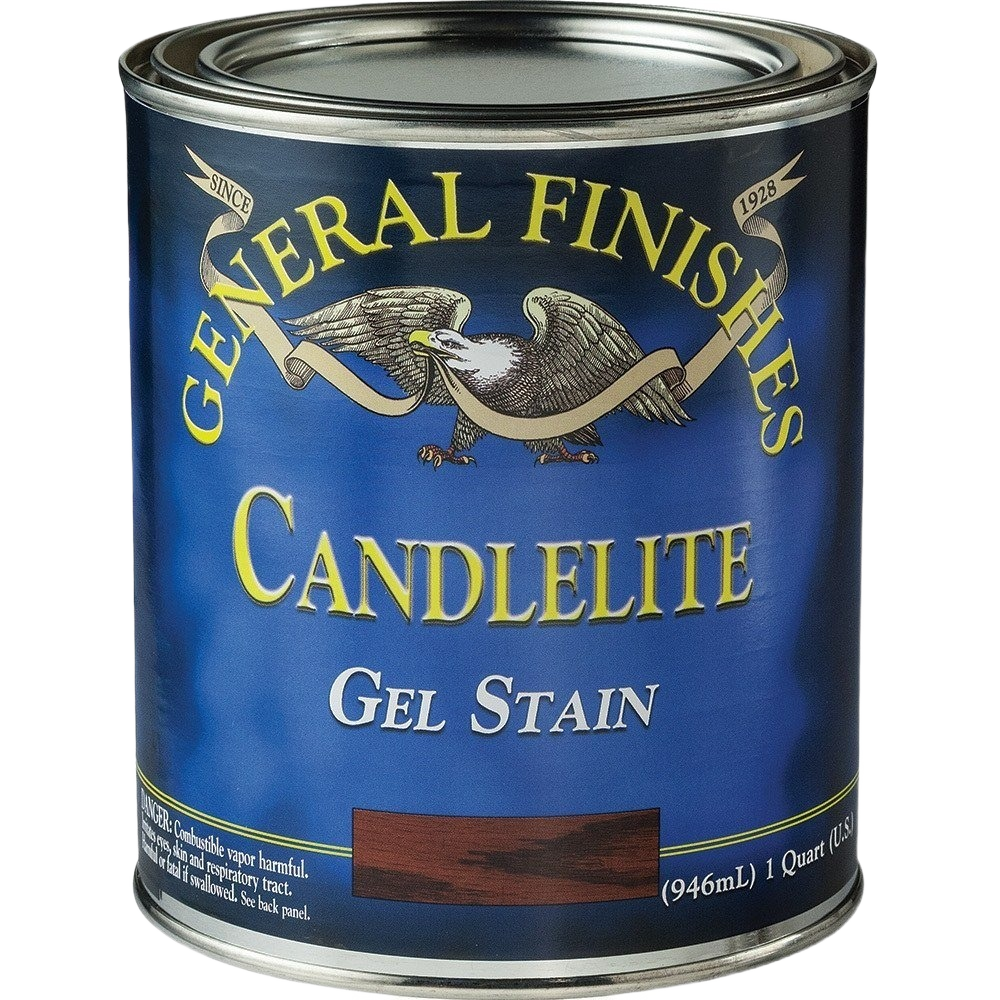 Blue can of General Finishes Candlelite Gel Stain for wood finishing in paints and stains under $50 collection