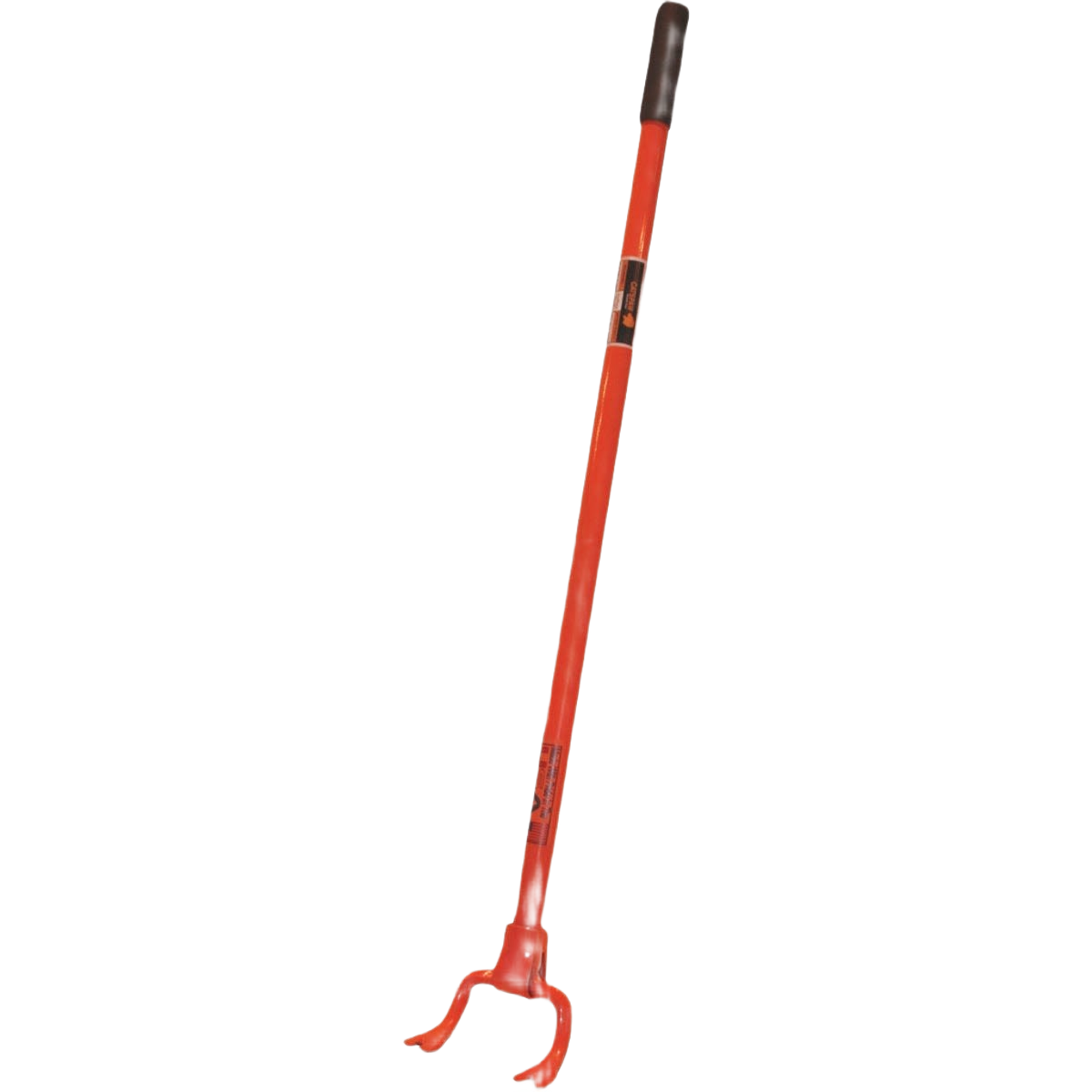 Long orange steel deck wrecking bar with a black grip handle designed for home improvement and demolition tasks