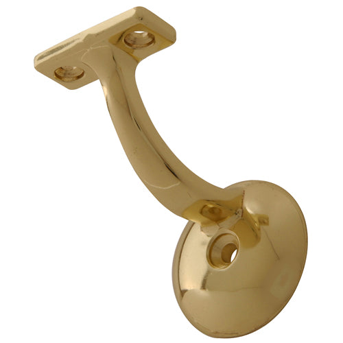 Brass ornamental handrail bracket with curved design for stair safety in Hardware and Home Improvement collections under $50