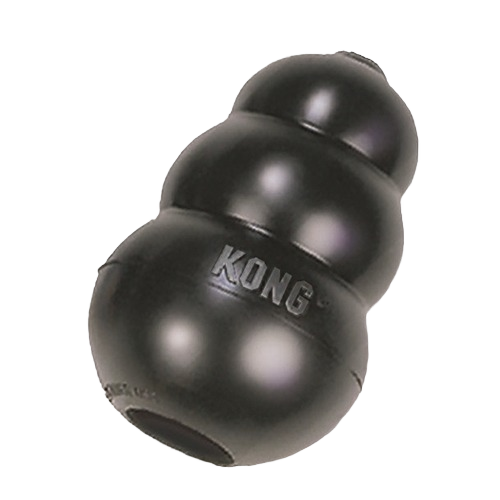 Black durable rubber chew toy designed for aggressive dogs, part of the Dog Food, Toys & Supplies under $50 collection