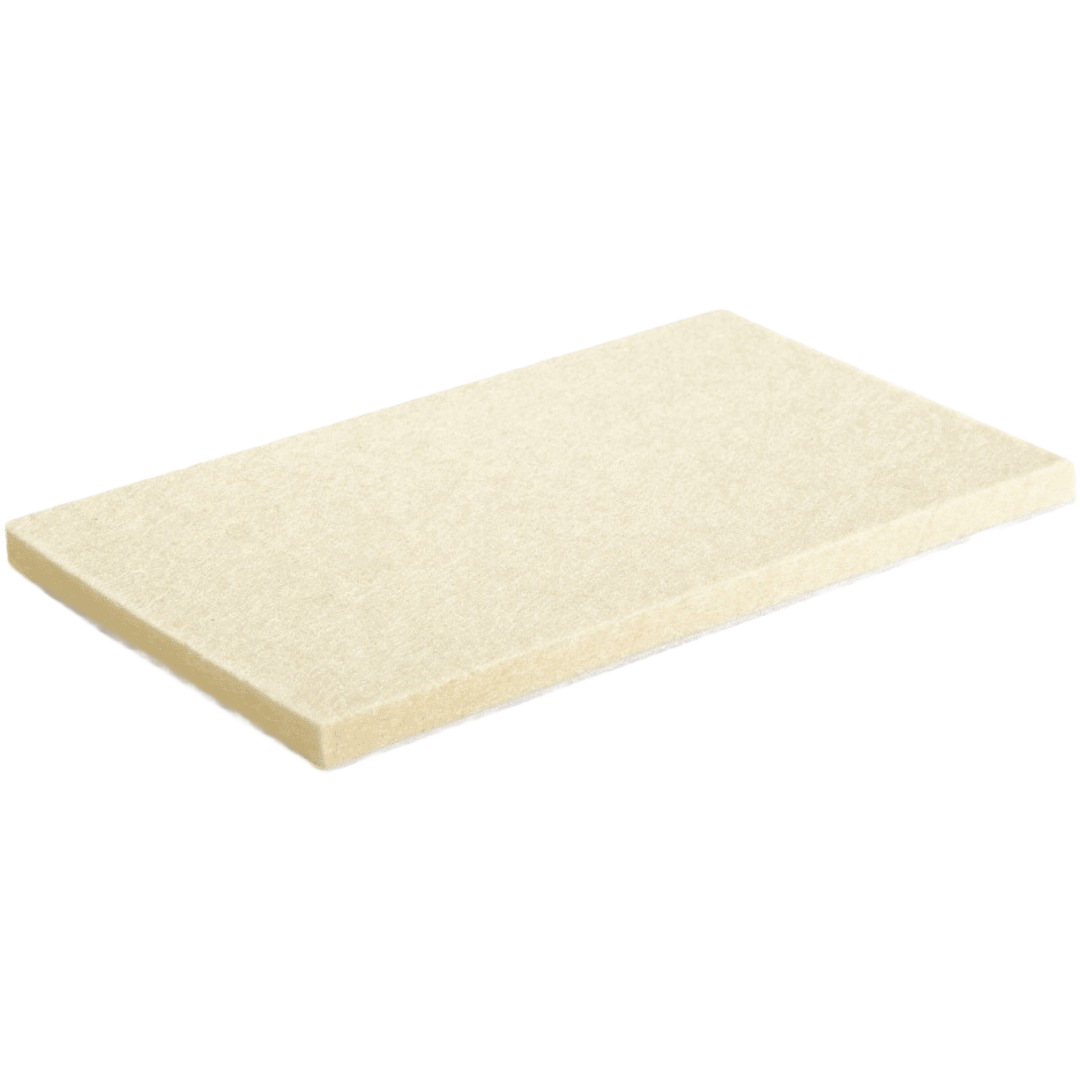 Rectangular beige polishing felt pad designed for tools and home improvement polishing tasks