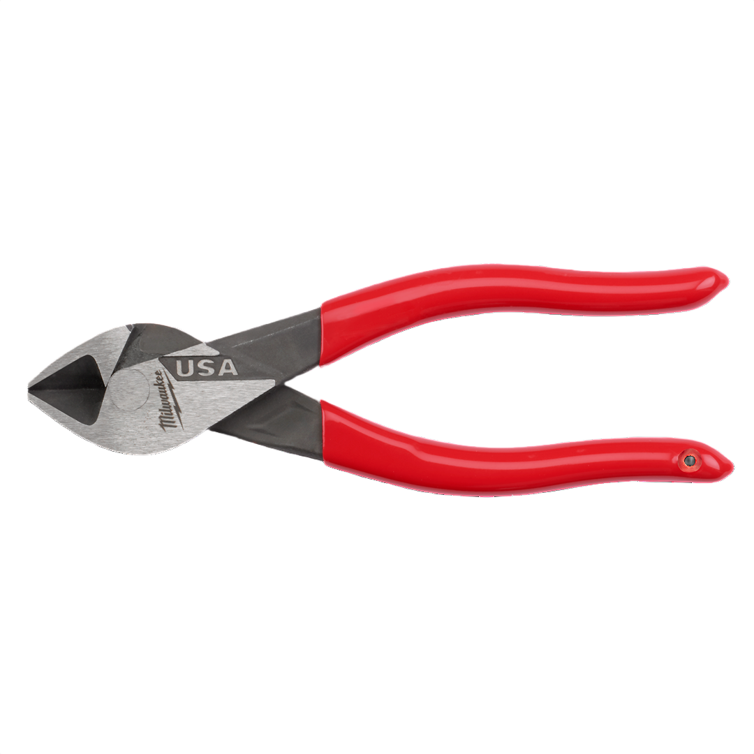 Six-inch diagonal cutting pliers with red dipped handles for precision cutting in tools and home improvement tasks