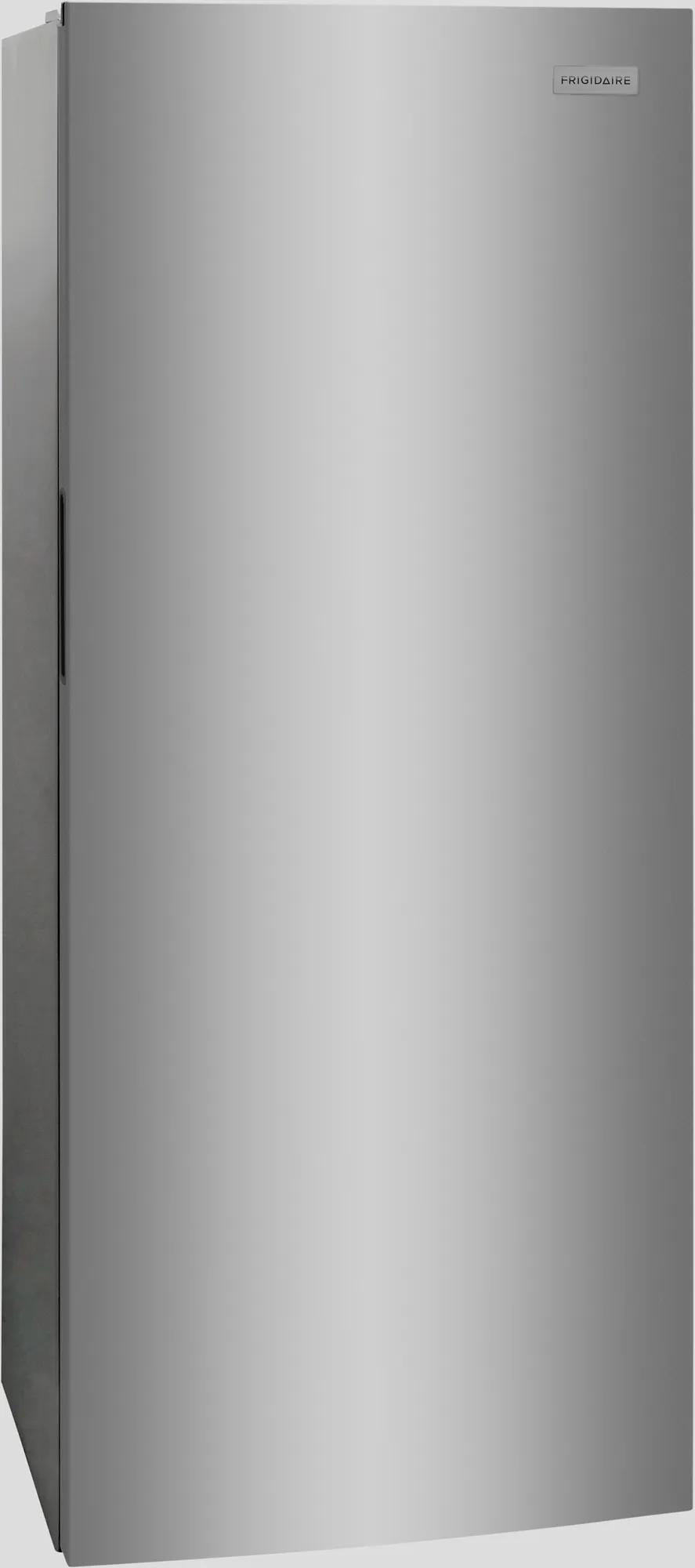 Sleek stainless steel upright freezer with a smooth front and discreet handle, ideal for Freezers & Ice Makers, Kitchen & Kitchenware, and Appliances collections.