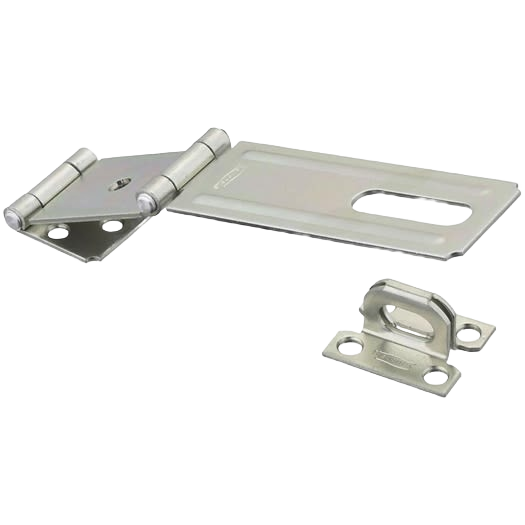 Zinc hasp with double hinge and matching staple for doors and gate accessories in home improvement projects