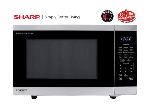 1.4 cubic foot stainless steel countertop microwave with digital keypad and popcorn preset from kitchen appliances collection
