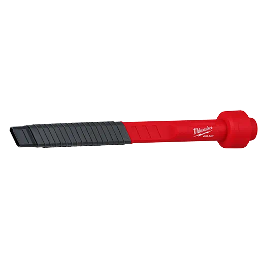 Flexible red and black crevice tool for dust collection and air filtration in woodworking and home improvement under $50