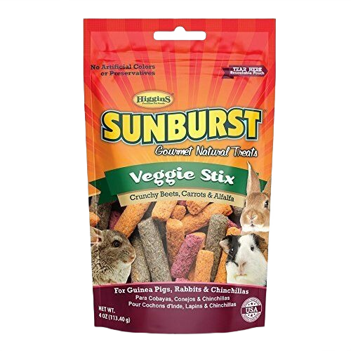 Resealable bag of natural veggie stix treats with beets, carrots, and alfalfa for small animals under $25 collections