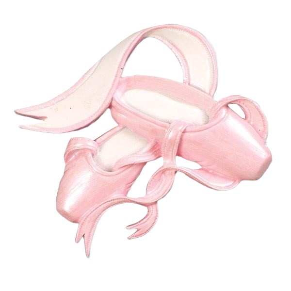Pair of delicate pink ballet shoes with attached ribbons from Christmas Ornaments & Tree Decorations collection