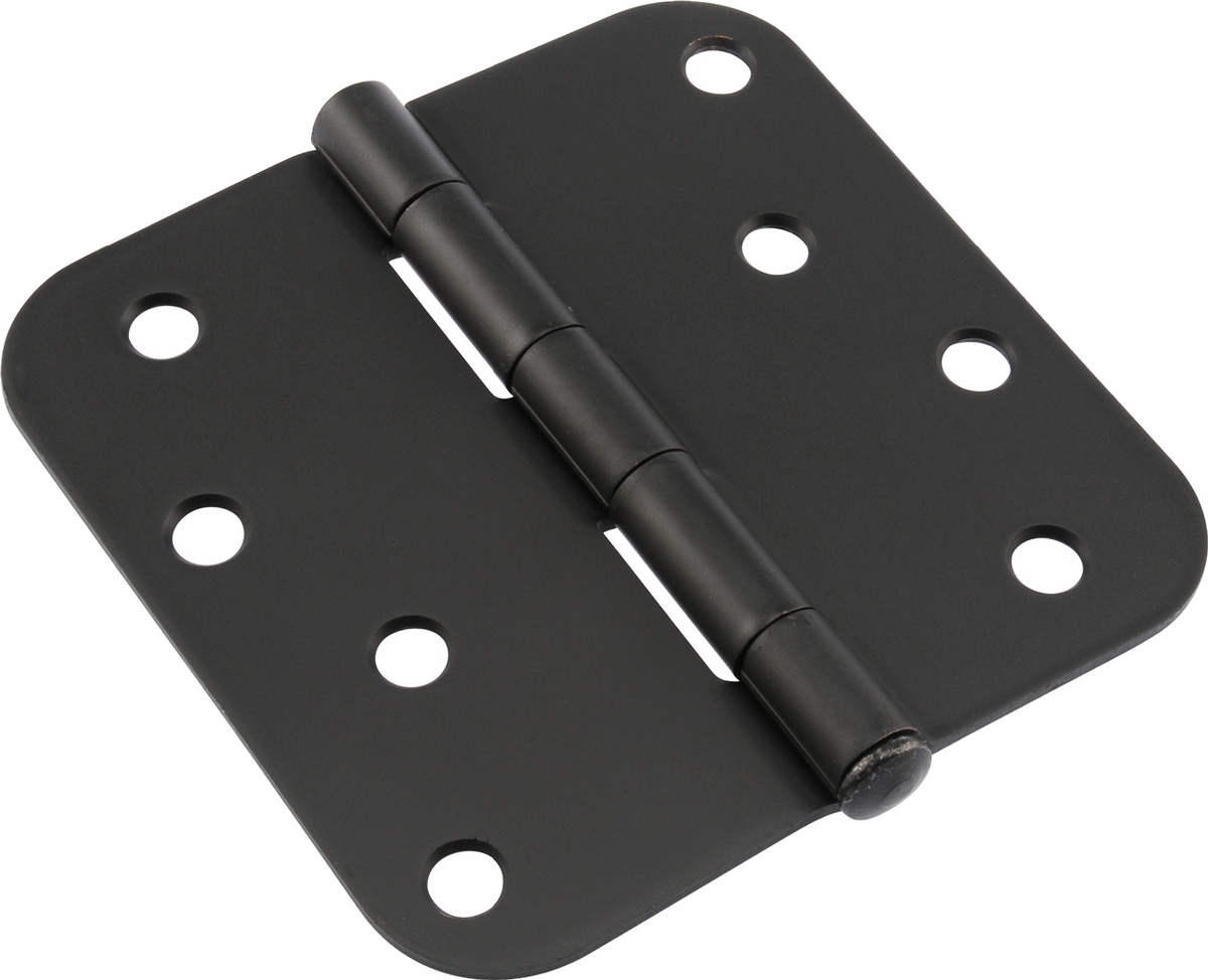 Hardware Essentials 4" Round Corner Door Hinge Oil Rubbed Bronze, 3-Pack