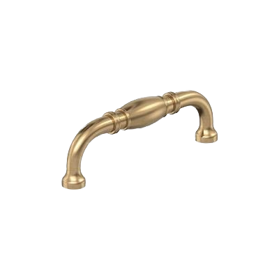 Champagne bronze cabinet pull with lathe-turned design from furniture hardware collection for home improvement use