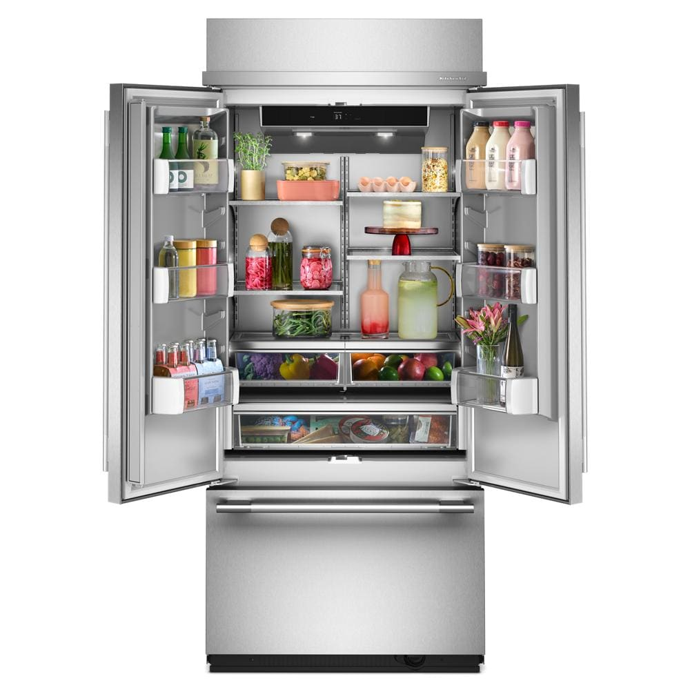 20.8 Cu. Ft. 36" Built-In French Door Bottom Mount Refrigerator with Platinum Interior