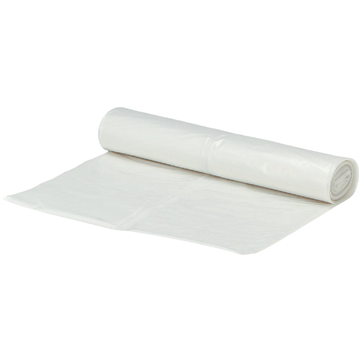 Clear roll of polyethylene sheeting used for home improvement and protective covering in construction projects