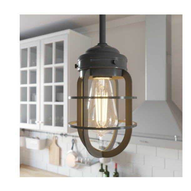 Noble bronze mini pendant light with rustic caged design for pendant lighting and bathroom home improvement collections