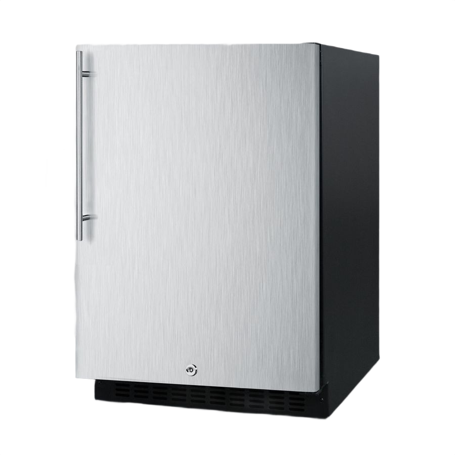Compact 24-inch built-in all-refrigerator with stainless steel door and handle for kitchen appliances collection