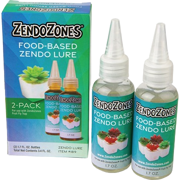 Two 1.7 oz bottles of food-based ZendoLure refill for fruit fly traps in insect and pest control under $50 category