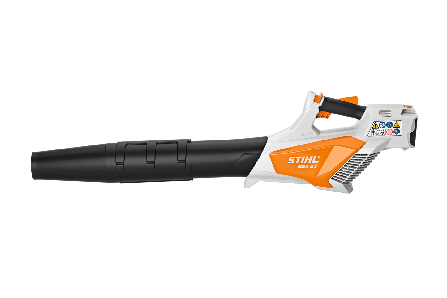 Orange and white cordless handheld blower designed for outdoor cleaning in tools and home improvement projects