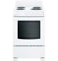 white 24-inch electric free-standing front-control range with coil burners in kitchen appliances collection