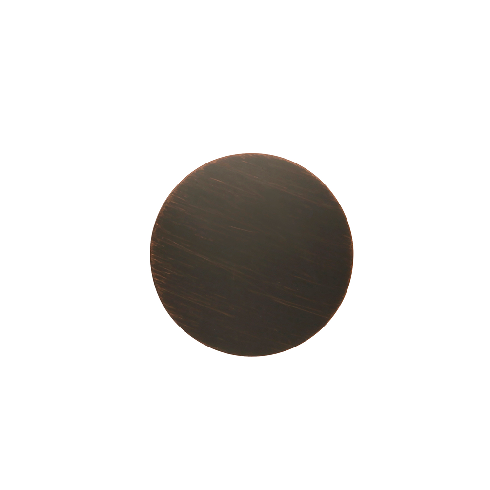 Round vintage bronze cabinet knob with smooth finish for furniture hardware and home improvement projects