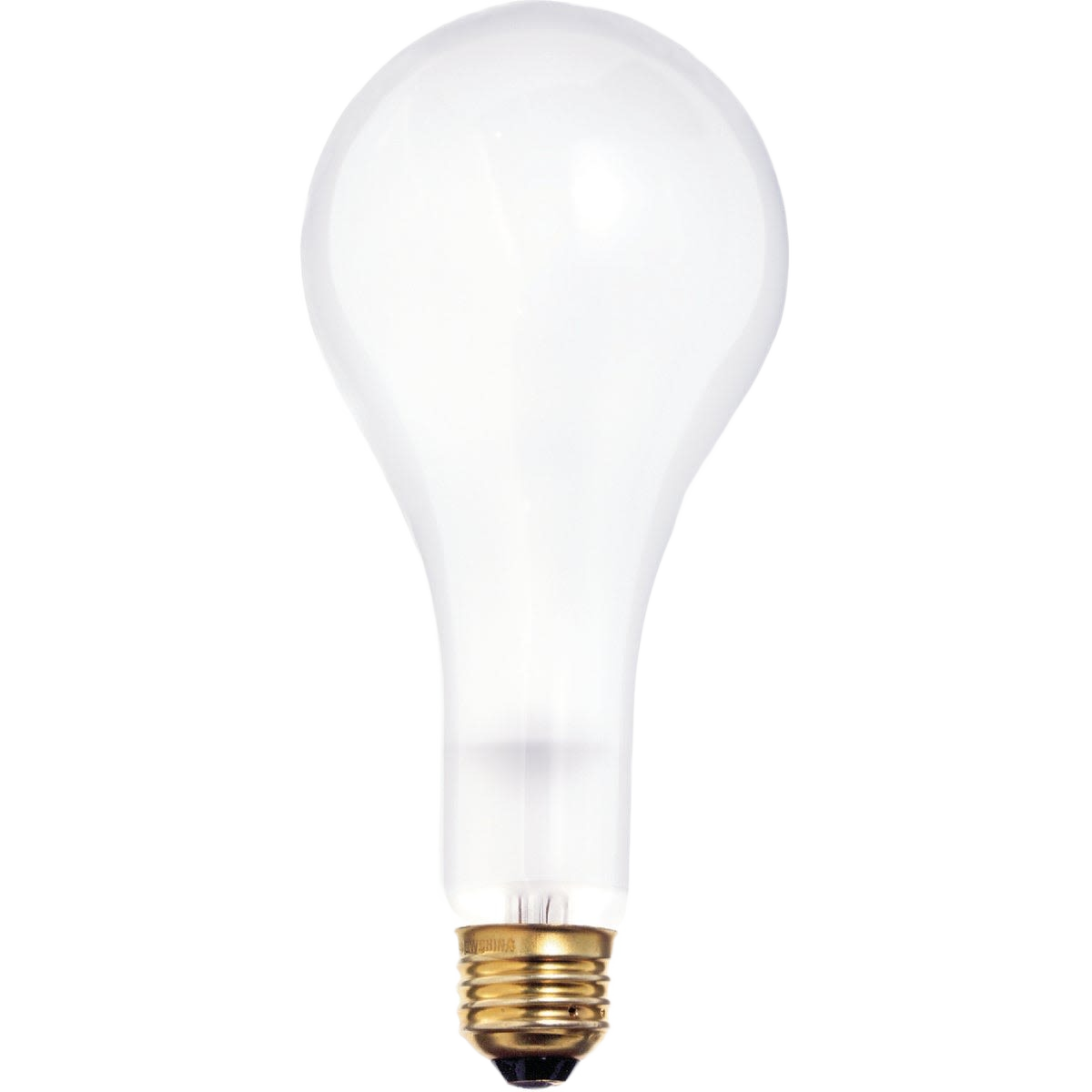 Frosted glass incandescent light bulb with brass screw base for home improvement and lighting needs