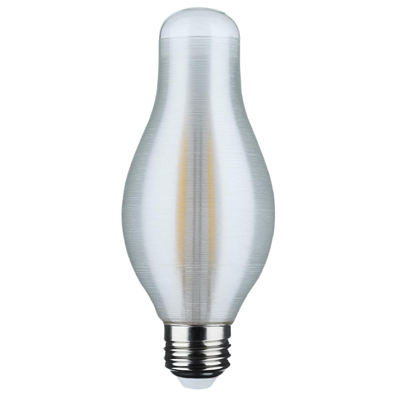 Medium LED bulb with satin spun finish and natural light for energy-efficient home lighting and ceiling fan use