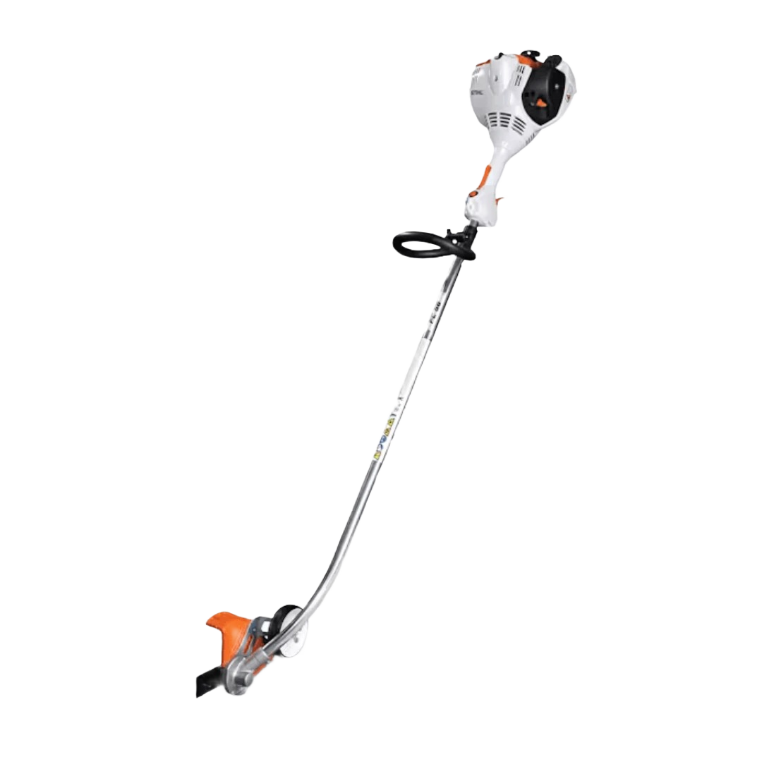 Lightweight curved shaft edger with ergonomic handle and powerful engine for precise lawn edging in home improvement projects