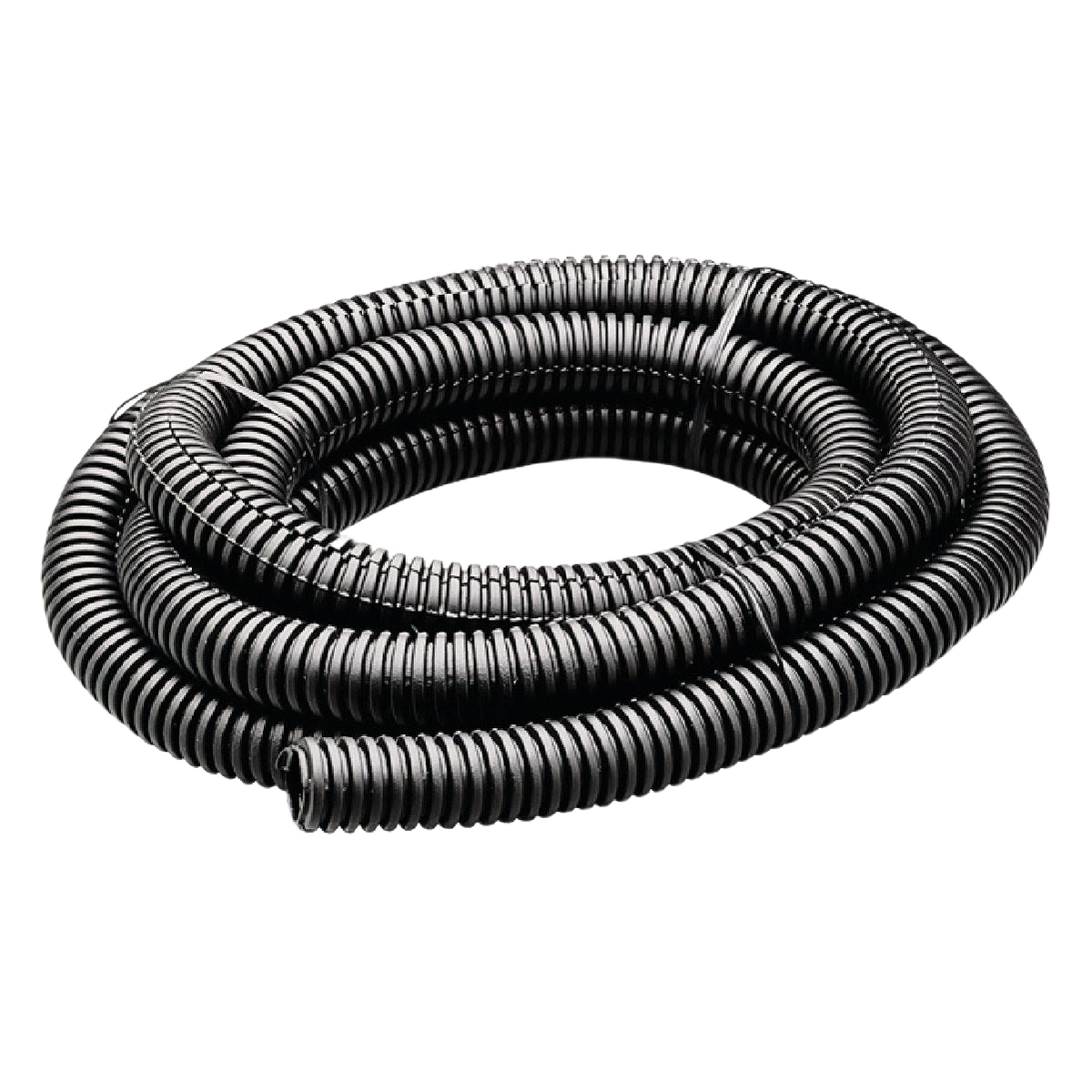 Black corrugated split flex tubing designed for flexible wire management in electrical and home improvement projects under $50