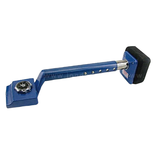 Blue adjustable carpet knee kicker with padded end and metal length extension for flooring tools and carpet installation in rental equipment at Hartville Hardware.