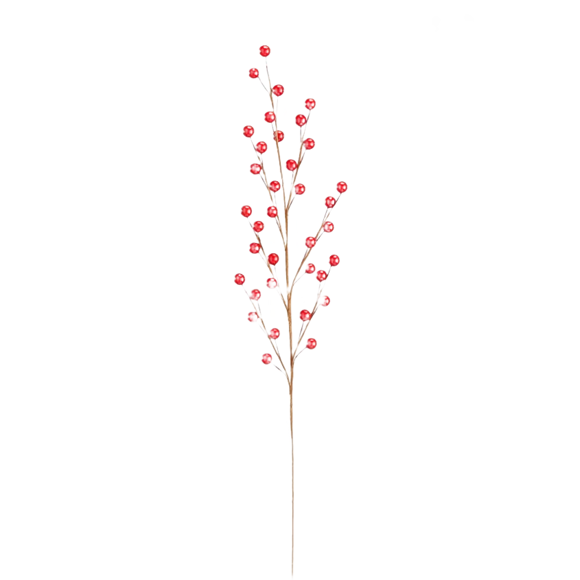 Red berry decorative spray with multiple branches, ideal for Christmas Ornaments and Tree Decorations collection