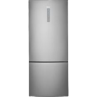 Modern bottom freezer refrigerator in stainless steel finish, energy-efficient design for kitchen appliances and refrigerators collection