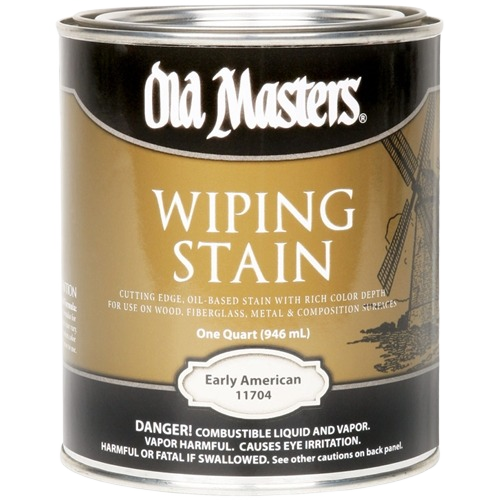 One-quart can of oil-based wiping stain in Early American color for wood and metal home improvement projects