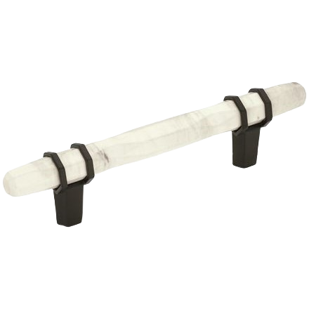 Modern white marble and black bronze cabinet pull handle for furniture hardware and home improvement projects under $50