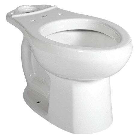 White high elongated toilet bowl with floor-mount design, suitable for bathroom plumbing and two-piece toilet installations.