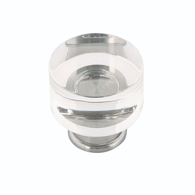 Clear acrylic cabinet knob with satin nickel base for furniture hardware and home improvement under $50
