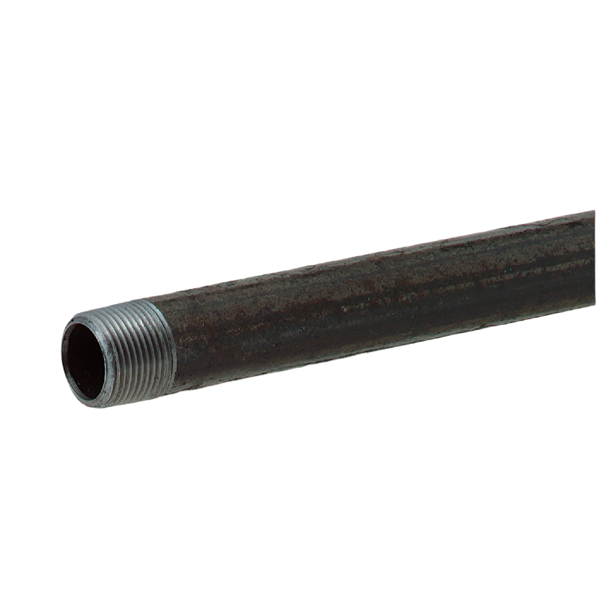 Half-inch carbon steel black pipe with threaded end for plumbing, pipes and fittings, home improvement projects under $50