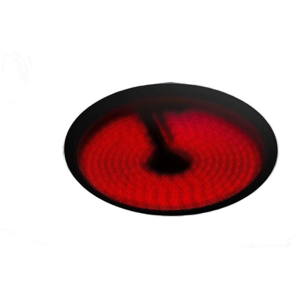 Close-up of glowing red electric cooktop burner from 30-inch Amana® range in ranges and kitchenware collection