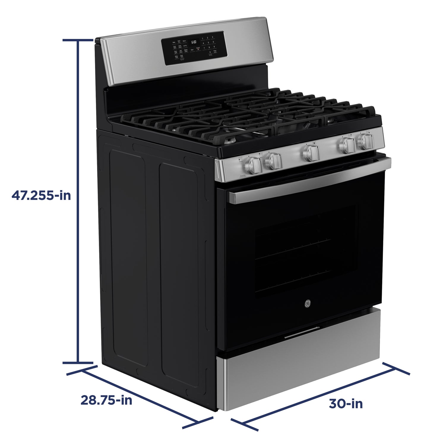 GE® 30" Free-Standing Gas Convection Range with No Preheat Air Fry